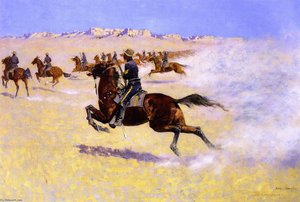The Pursuit — Frederic Remington, Impressionistic Realism