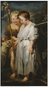 The Christ Child, Saint John And The Lamb — Сэр Пјетр Паул Рубенс, Baroque Religious Painting
