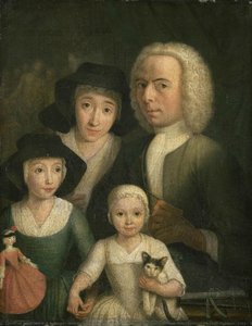 Self Portrait With His Wife Sanneke Van Bommel And Their Two Children, Hendrik Spilman, 1761 - 1784 — Hendrik Spilman