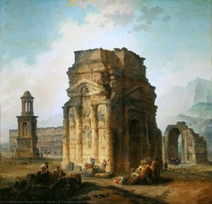 The Arc De Triomphe And The Theatre Of Orange — Hubert Robert, Romantic Landscape