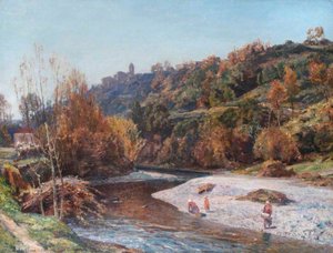 The River At Cagnes, Alpes Maritimes, France — Herbert Edwin Pelham Hughes Stanton, Hudson River School