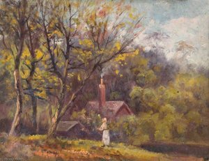 Landscape With A Cottage And A Figure — William Henry Hope