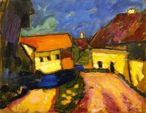 Landscape Sketch - Village Road — Alexej Von Jawlensky, Expressionist Landscape Painting