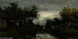 Farmhouses On The Waterfront — Jan Weissenbruch