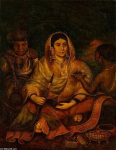 Indian Woman And Two Servants