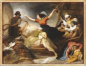 Le sauvetage scène d'inondation