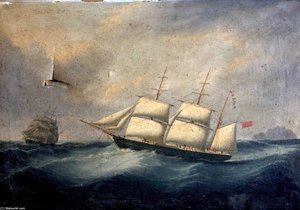 The Barque 'hugenot' In A Gale — Joseph Heard
