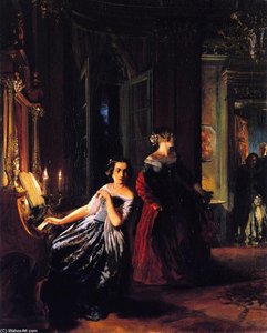 The Interruption (also Known As The Visit) — Adolph Von Menzel, Romanticism