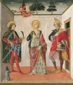 Saint Cecilia Between Saint Valerian And Saint Tiburtius With A Donor — Francesco Di Giovanni Botticini