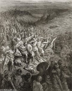 Godfrey's Soldiers Drive Through The Muslim Army — Paul Gustave Doré, Romanticism