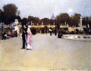 The Luxembourg Gardens At Twilight (also Known As Twilight In The Luxembourg Gardens) — John Singer Sargent, Impressionist Landscape