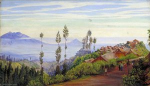 View Of The Village Of Tosari, Java — Marianne North, Impressionism