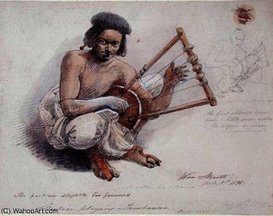 Nubian Playing Tambourine — William Strutt