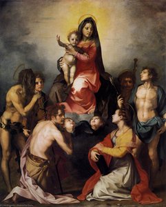 Virgin And Child In Glory With Six Saints — Andrea Del Sarto