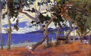 Coastal Landscape From Martinique — Eugène Henri Paul Gauguin, Post-impressionist Landscape