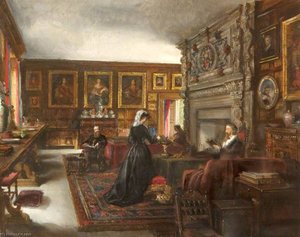 The Great Hall, Baddesley Clinton, With Mr And Mrs Marmion Ferrers, Edward Heneage Dering And Lady Chatterton (mrs Dering) — Rebecca Dulcibella Orpen