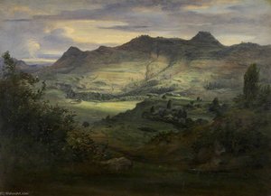 Hilly Landscape At Ankobar — Johann Martin Bernatz