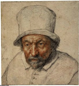 A Study Of A Bearded Man Wearing A Hat — Adriaen Van Ostade