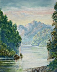 Drop Scene On Whanganui River — Thomas E Mostyn