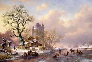 Winter Landscape With A Castle — Frederick Marianus Kruseman