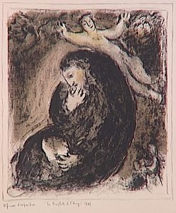 Prophet And Angel — Marc Chagall, Naive Art
