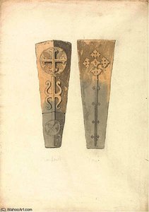 Studies Of Two Coffin Lids From - Norfolk Churches — John Sell Cotman