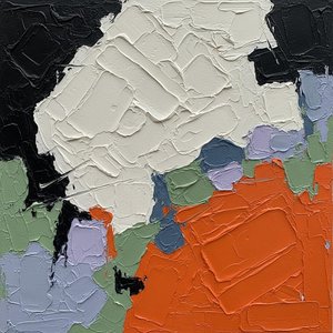 Fragmented Monolith: A Spontaneous Convergence Of Sculptural White And Radiant Amber — Christian Noiret, Contemporary Abstract Painting