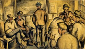 Men Waiting (mural Study, Seattle, Washington Marine Hospital) — Kenneth Callahan