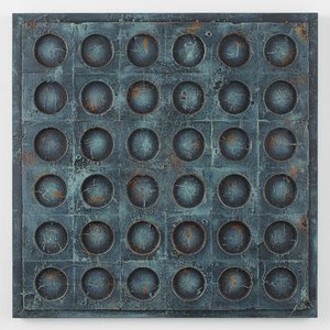 Echoes Of Ordered Decay: A Monochromatic Study In Patinated Geometry — Laurent Fabre, Neo-abstract Art (modern Abstract Compositions)