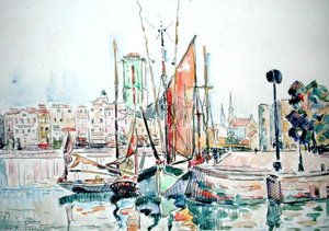 La Rochelle, Boats And House — Paul Signac