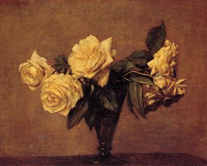 Roses 5 — Henri Fantin-latour