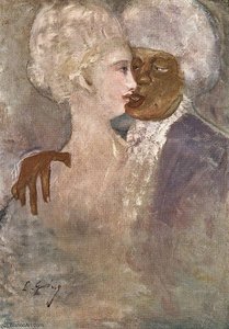 The Mulatto And The Sculpturesque White Woman — Gulacsy Lajos Kalman