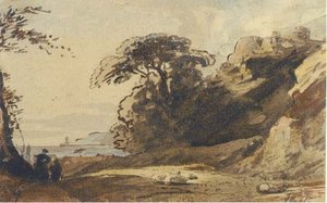 Shepherds Before A Fortified Headland — John Varley I (the Older)