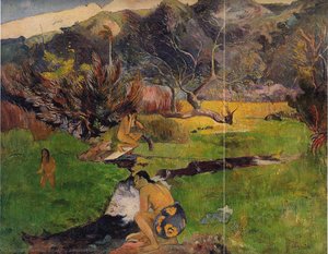 Tahitian Woman Near A River — Eugène Henri Paul Gauguin, Post-impressionism