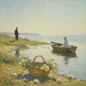 Ephemeral Reverie In Golden Haze: A Singular Vision