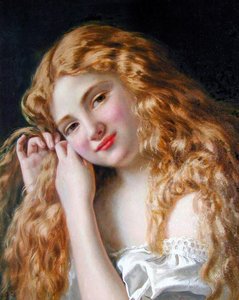 Young Girl Fixing Her Hair — Sophie Gengembre Anderson