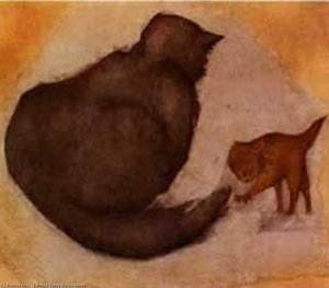 Cat And Kitten — Edward Coley Burne-jones