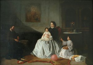 Family Portrait — Valeriano Domínguez Bécquer, Academic Realism