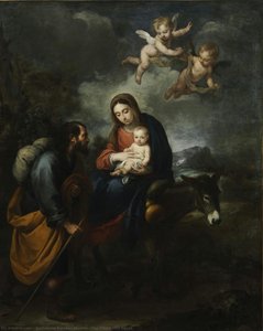 The Flight Into Egypt — Bartolomé Esteban Murillo, Baroque Painting