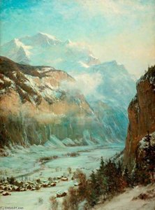 Mountainous Landscape In Winter — Ernest Albert Waterlow