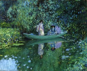 Grey Day On The River (aka Two Ladies In A Boat) — Frederick Carl Frieseke