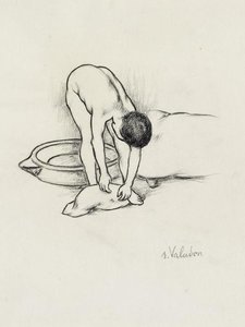 Female Nude, Washing Herself — Suzanne Valadon