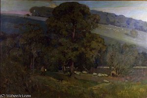 Moonlight In The Cotswolds — Alfred Edward East