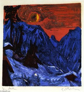 Winter Landscape By Moonlight — Ernst Ludwig Kirchner, German Expressionism