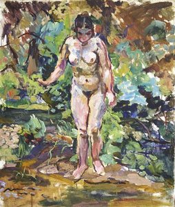 Nude On A Green Background — Pyotr Konchalovsky