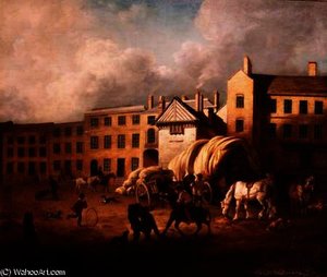 18th century town scene figur hi