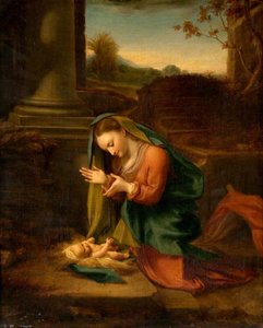The Madonna Adoring The Infant Christ (after Correggio) — John Graham Gilbert