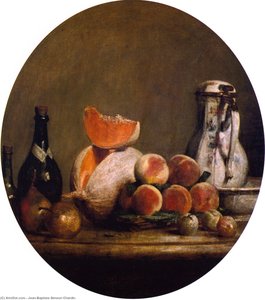 The Cut Melon — Žan Batist Simeon Šarden, Baroque Still Life
