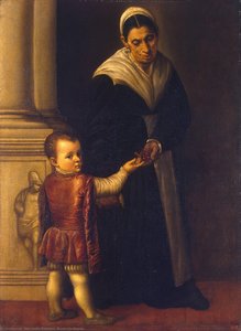 Portrait Of A Boy With His Nurse — Alessandro Bonvicino (moretto Da Brescia), Renaissance Humanism