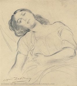 A Young Woman Reclining In A Chair — Alfred Dehodencq